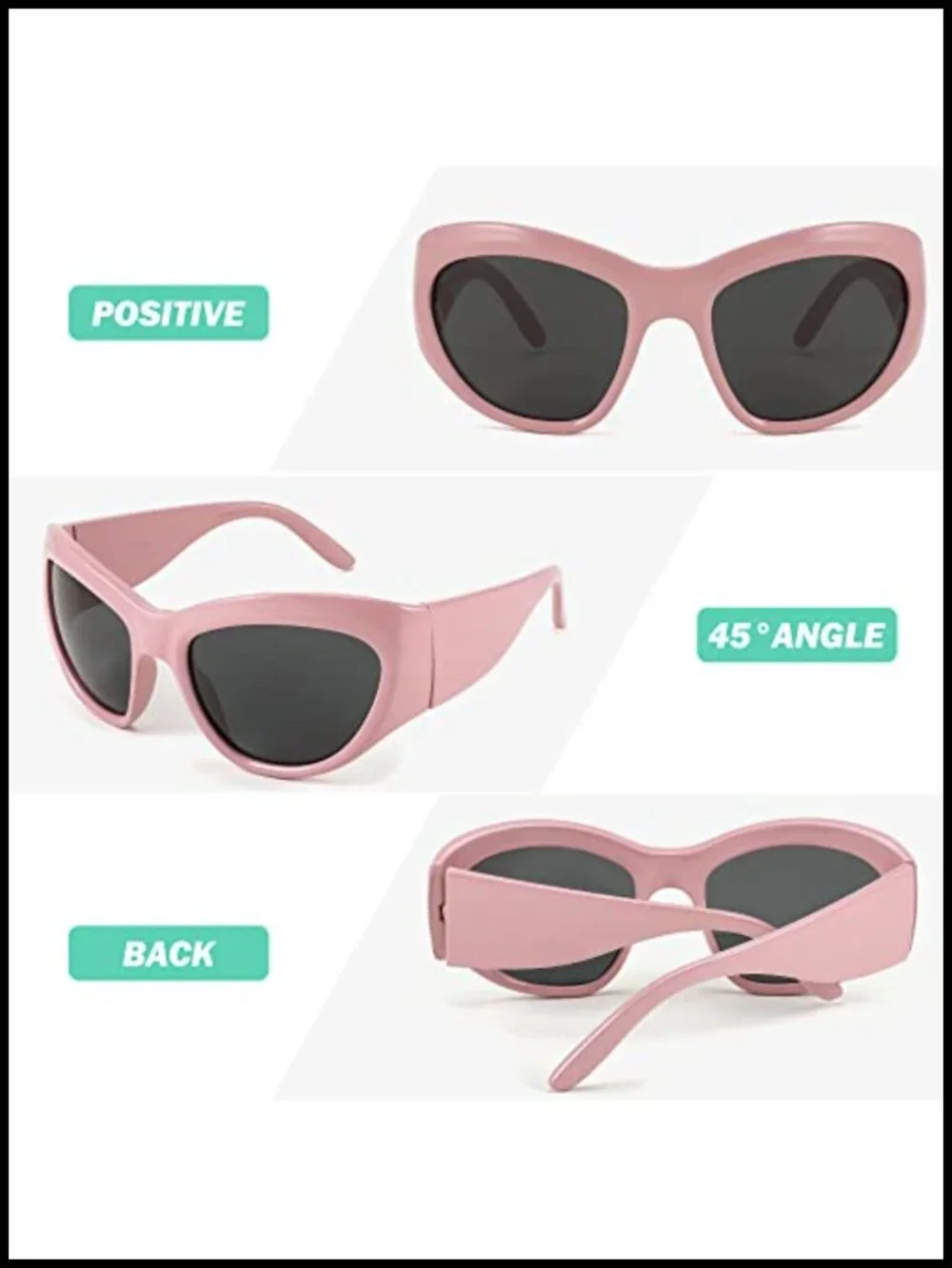 Oversized Shield Sunglasses Women Men Y2K Wrap Around UV400